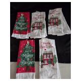 (5) Christmas Kitchen Towels 14'x24'
