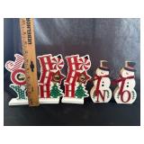 (5) Wooden Tabletop Christmas Decor