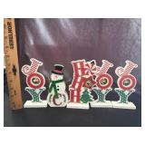 (5) Wooden Tabletop Christmas Decor