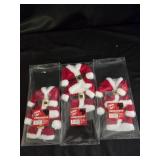 (3) Christmas Santa Suit Ornaments
