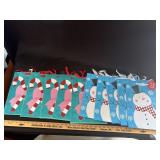 (10) Snowman & Candy Cane Glitter Bags
