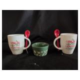 (2) Ceramic Christmas Mugs w/ Spoons 11oz.