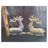 (2) Metallic Sitting Reindeer Decor