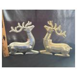 (2) Metallic Sitting Reindeer Decor
