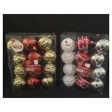 (2) 12ct. Shatter Proof Christmas Ornaments
