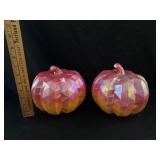 (2) Plastic Iridescent Pumpkin Decors