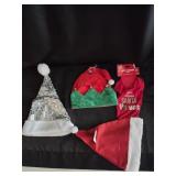 Christmas Santa Hats & Small Pet Tee Shirt