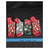 (4) Christmas Ladies Low Cut Socks Shoe Size