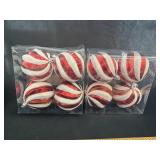 (2) 4ct. Holiday Style Shatter Proof Red & Whote