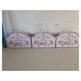 (3) Dolly Parton Collection Wood Christmas Signs