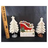 Wooden Magnetic Christmas Calendar & White Trees