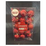 30ct. Holiday Style Red Christmas Ornaments