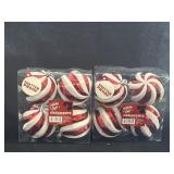 (2) 4ct. Holiday Style Shatter Proof Red & White