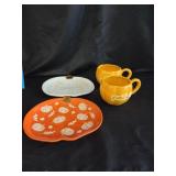 Fall Pumpkin Ceramic Plates, Coffee Mugs