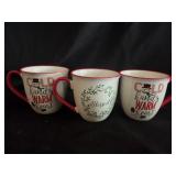 (3) Ceramic Christmas Mugs 21oz.