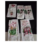 (5) Christmas Kitchen Towels 14'x24'
