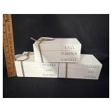 (3) Decorative Wooden Fall Book Stacks