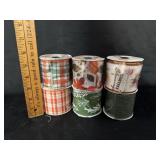 (6) Fall Decorative Ribbon Rolls