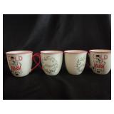 (4) Ceramic Christmas Mugs 21oz