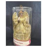 10 Light Angel Tree Topper Porcelain Head 10in