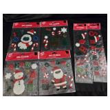 (6) Christmas Window Gel Clings