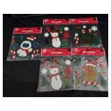 (5) Christmas Window Gel Clings