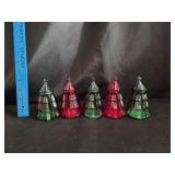 (5) Glass Christmas Tree Jars 4'