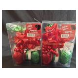 (2) Holiday Style Ribbons & Bows Sets 12ct.