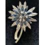 SIGNED AUSTRIA SILVER BROOCH WITH BLUE/CLEAR