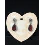 BRIGHTON SILVER BURGUNDY LA VIE EN ROSE EARRINGS