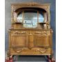 HEAVY CARVED OAK SIDEBOARD