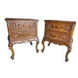 2 CARVED 2 DRAWER STANDS/COMMODES