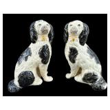 PR OF PORCELAIN STAFFORDSHIRE STYLE DOG BOOKENDS