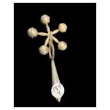 SMALL ANTIQUE SILVER PLATE BABY RATTLE
