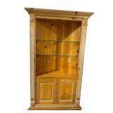 PINE OPEN FRONT CORNER CUPBOARD