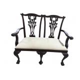 SOLID MAHOGANY CHIPPENDALE SETTEE