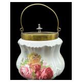 ANTIQUE BRIDEWOOD & SONS PORCELAIN BISCUIT JAR