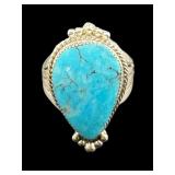 RUNNING BEAR NATIVE AMERICAN STERLING TURQUOISE