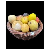 BASKET OF MARBLE FRUIT
