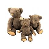 3 PC LOT OF ALTHANS GERMAN JOINTED TEDDY BEARS