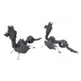 2 LARGE METAL DRAGONS