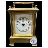 SMALL ANTIQUE WATERBURY CARRIAGE CLOCK