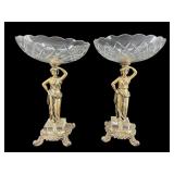 2 CRYSTAL FULL FIGURAL TAZZA