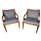 2 REGENCY STYLE OPEN ARM CHAIRS