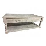 RUSTIC DISTRESSED FINISH 2 DRAWER COFFEE TABLE