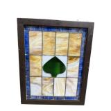 ANTIQUE SPADE STAIN GLASS WINDOW