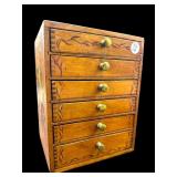 HANDMADE WOODEN 6 DRAWER JEWELRY BOX