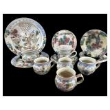 13 PC SET OF MULTI COLOR STUDIO POTTERY