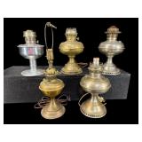 LOT OF 5 KEROSENE OIL LAMPS