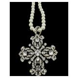 DESIGNER JOAN RIVERS PEARL CRYSTAL NECKLACE
